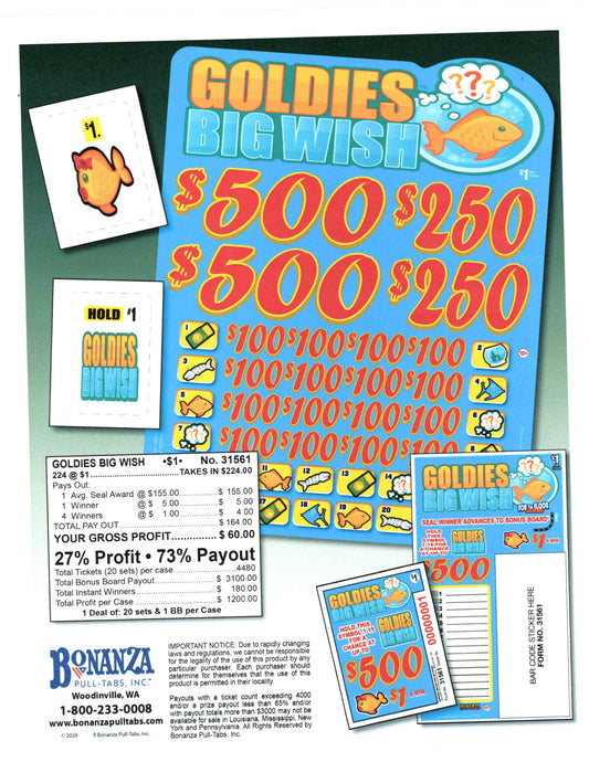 Goldies Big Wish 224ct Subset Bonus Board Pull Tabs