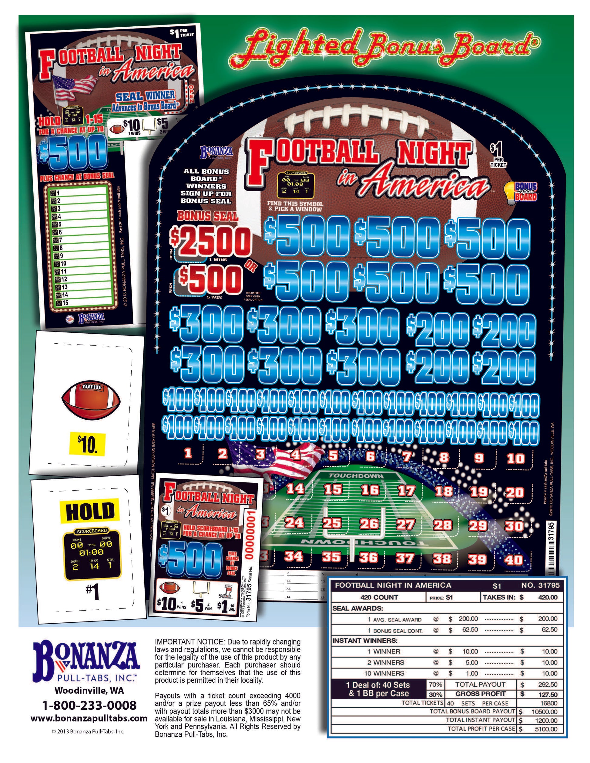 football night in america pull tabs