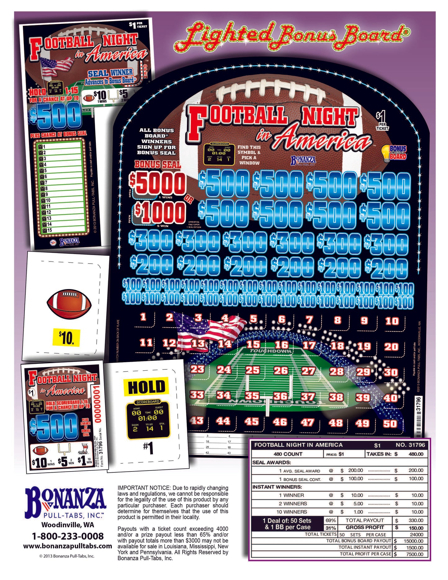 Football Night in America pull tabs