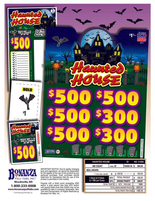 haunted house pull tab