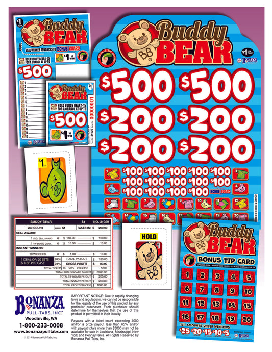 Buddy Bear 260ct Subset Bonus Board Pull Tabs