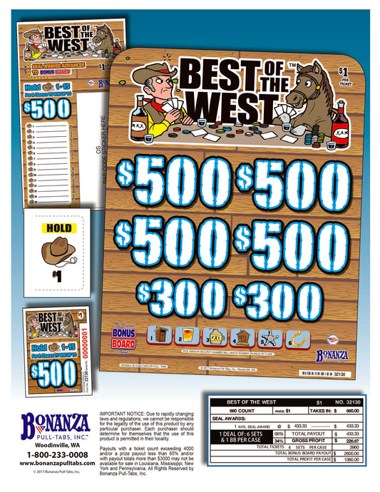 Best of the West 660ct Subset Bonus Board Pull Tabs