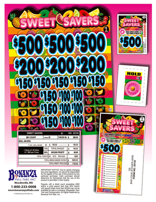 Sweet Savers 280ct Subset Bonus Board Pull Tabs