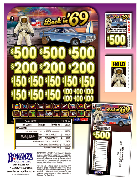 Back in '69 280ct Subset Bonus Board Pull Tabs