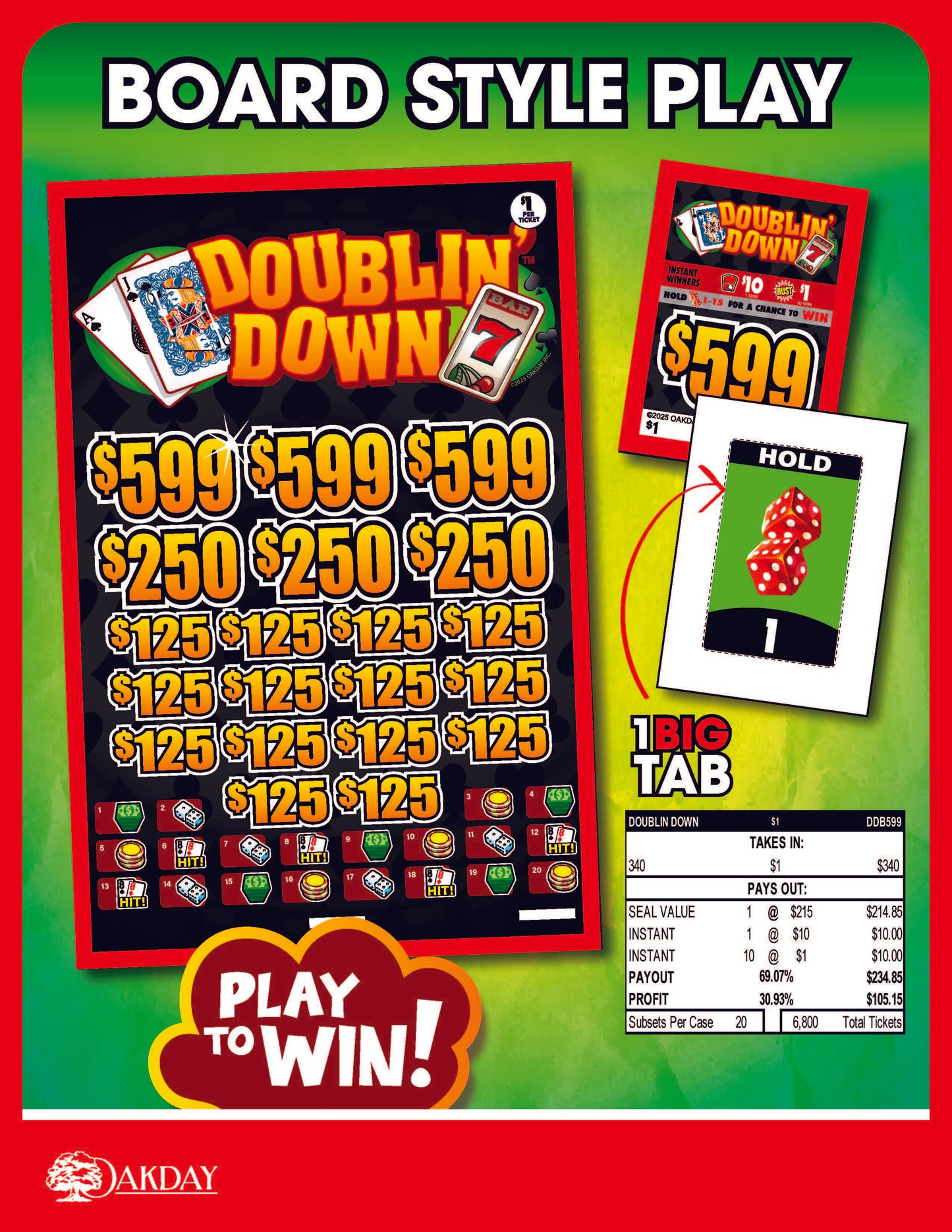 Doublin Down 340ct Subset Bonus Board Pull Tabs