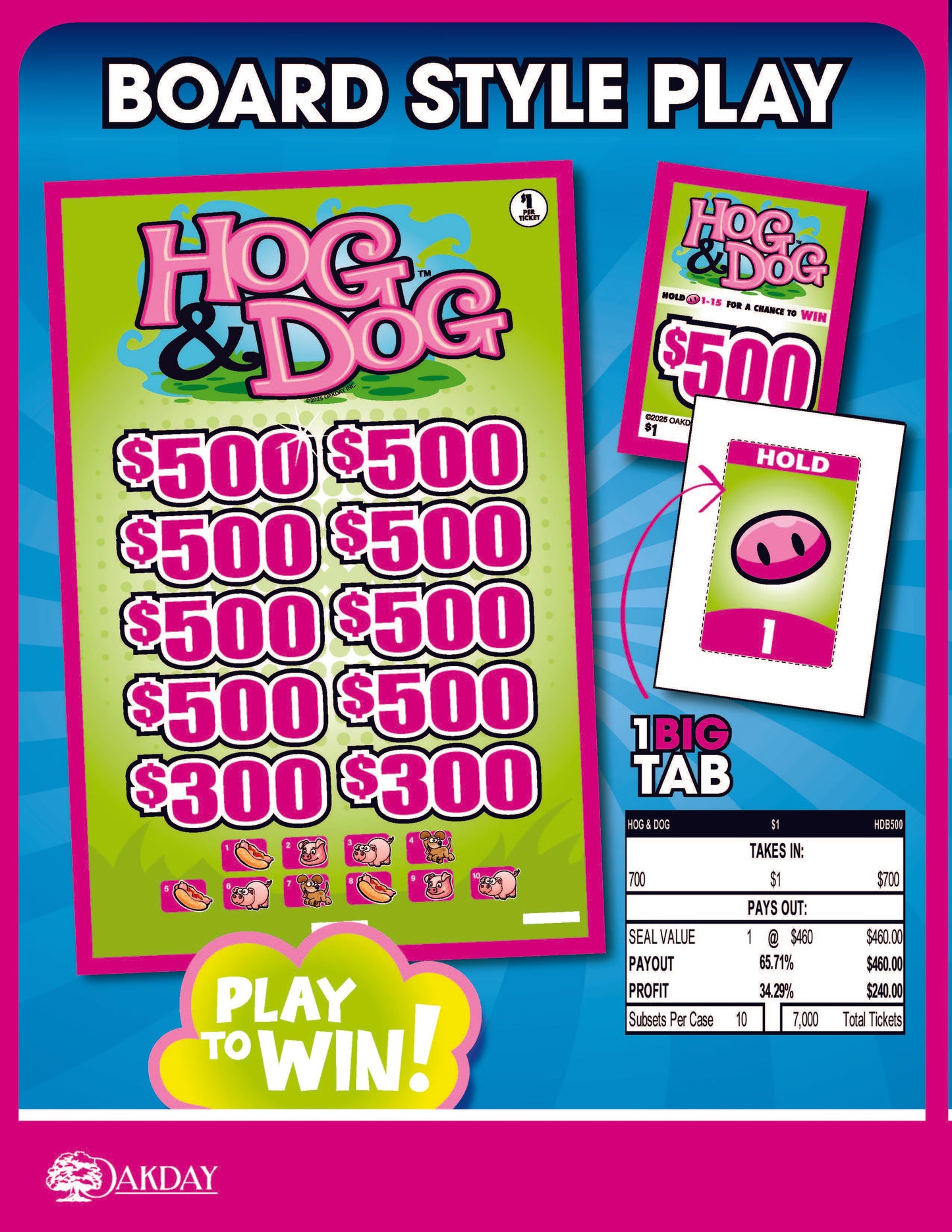 Hog & Dog 700ct Subset Bonus Board Pull Tabs