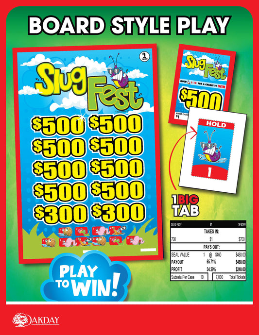 Slug Fest 700ct Subset Bonus Board Pull Tabs
