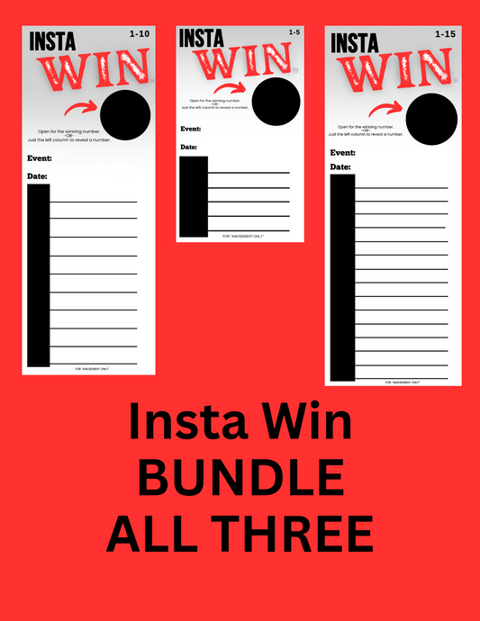 Insta Win Pick-a-Winner Seal Card 75pcs per pack. 3 Kinds Bundled No mess, Secure, Random cardstock