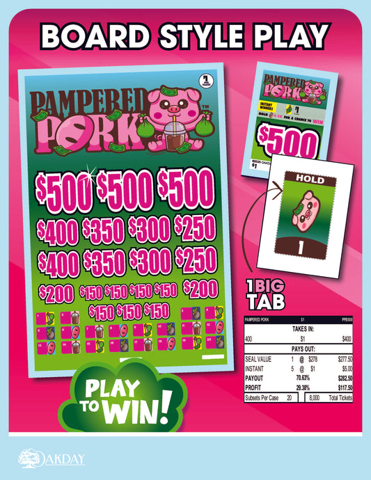 Pampered Pork 400ct Subset Bonus Board Pull Tabs