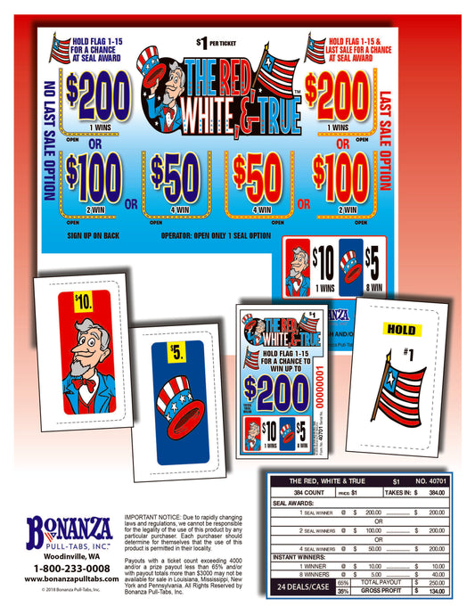 The Red, White, and True 384ct Seal Game Pull Tabs