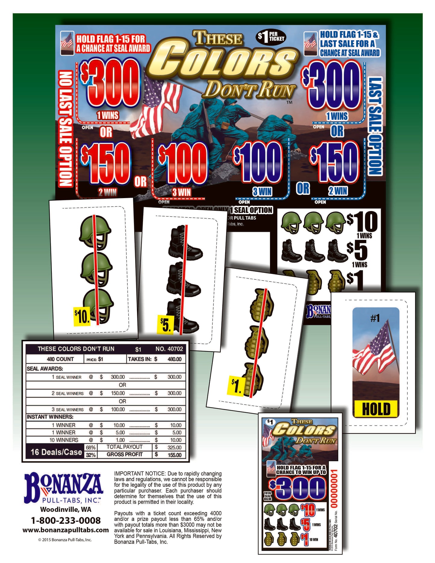 These Colors Don't Run 480ct Seal Game Pull Tabs