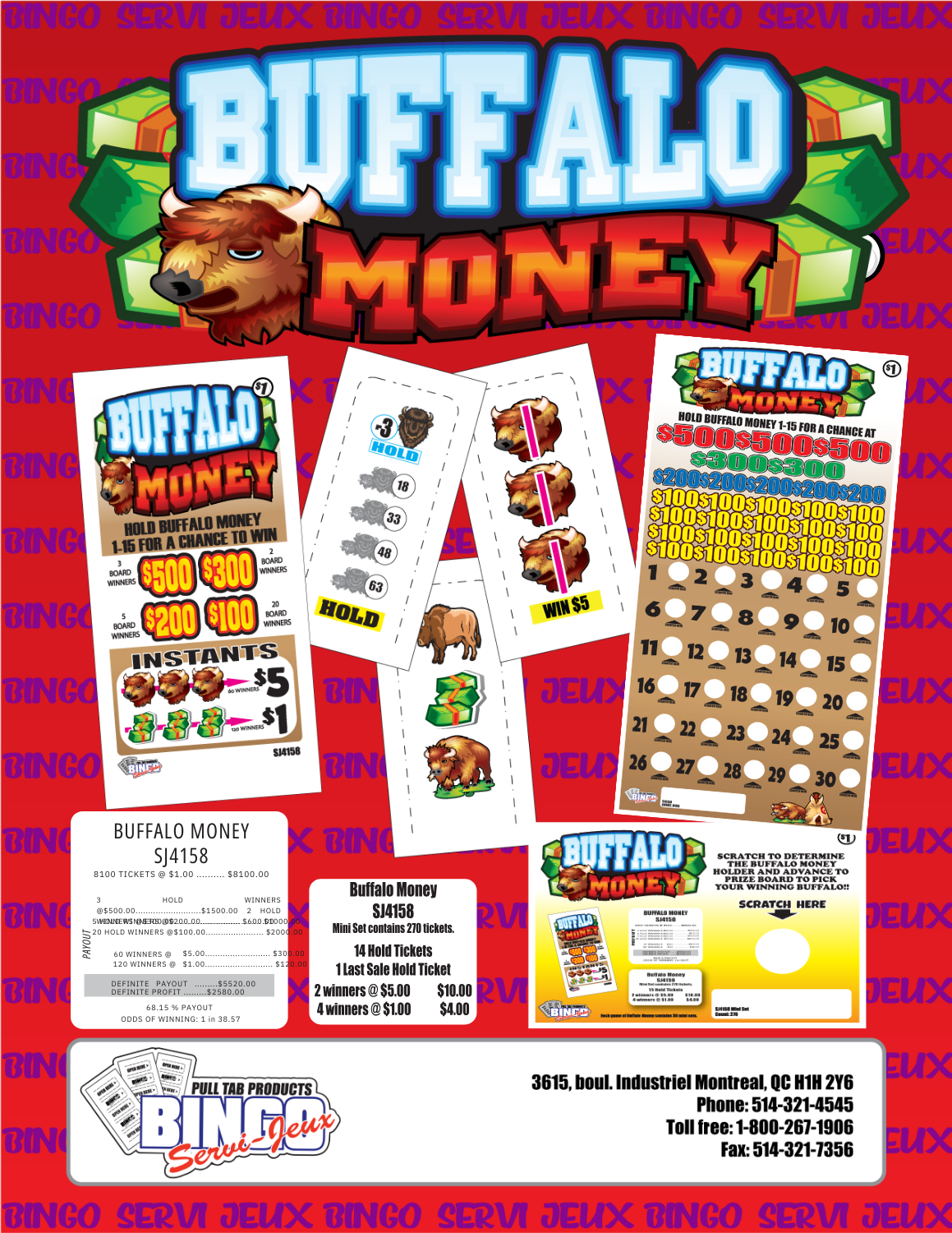 buffalo money pull tab