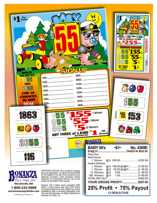 Baby 55 832ct Seal Game Pull Tabs