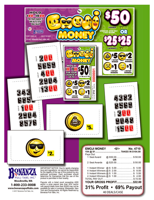 Emoji Money 104ct Seal Game Pull Tabs