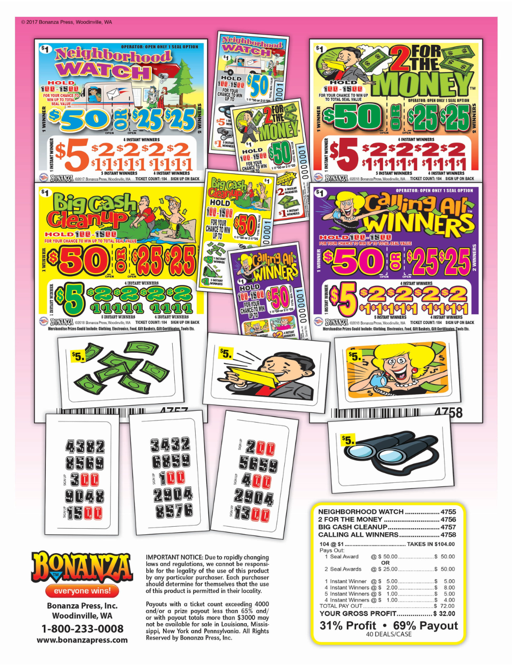 big cash cleanup pull tab