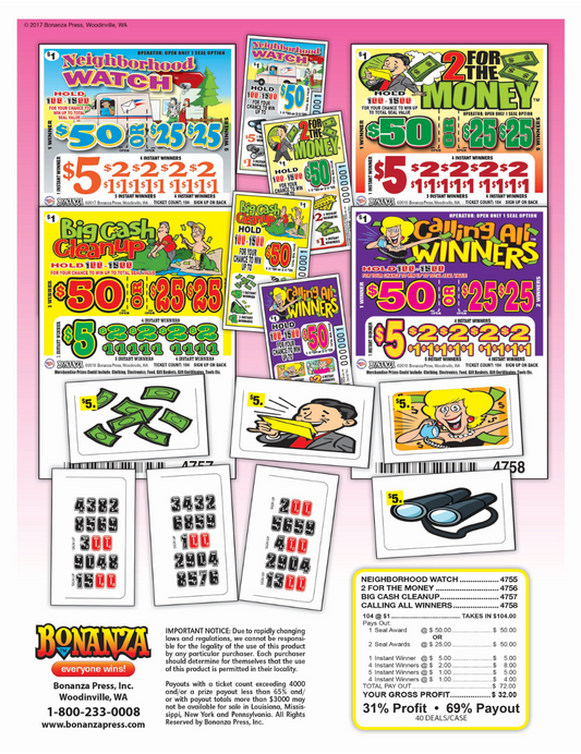 big cash cleanup pull tab