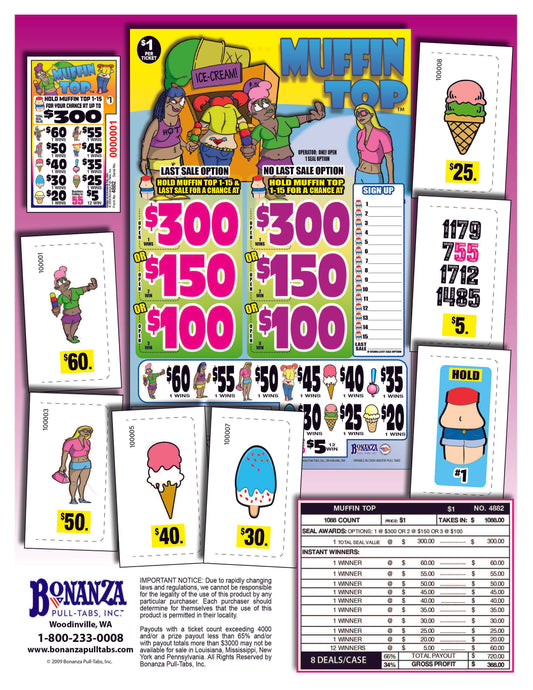 Muffin Top 1088ct Seal Game Pull Tabs