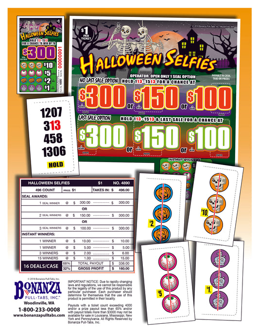 Halloween Selfies 496ct Seal Game Pull Tabs