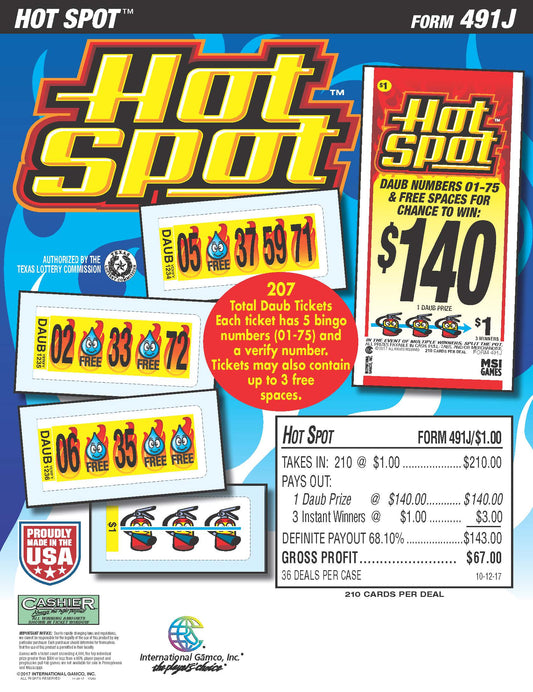 Hot Spot 210ct Daub Ticket Pull Tabs