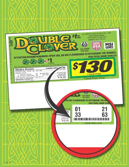 Double Clover 210ct Daub Ticket Pull Tabs