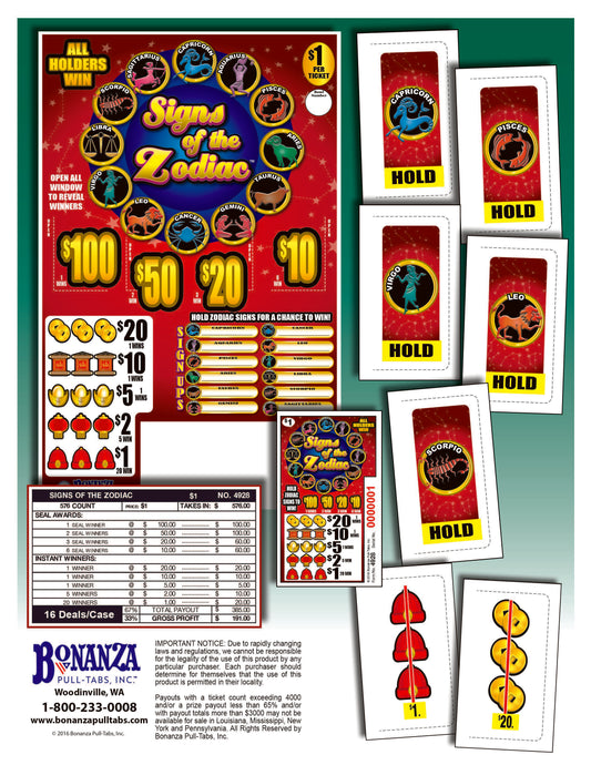 Signs Of The Zodiac 576ct Seal Game Pull Tabs