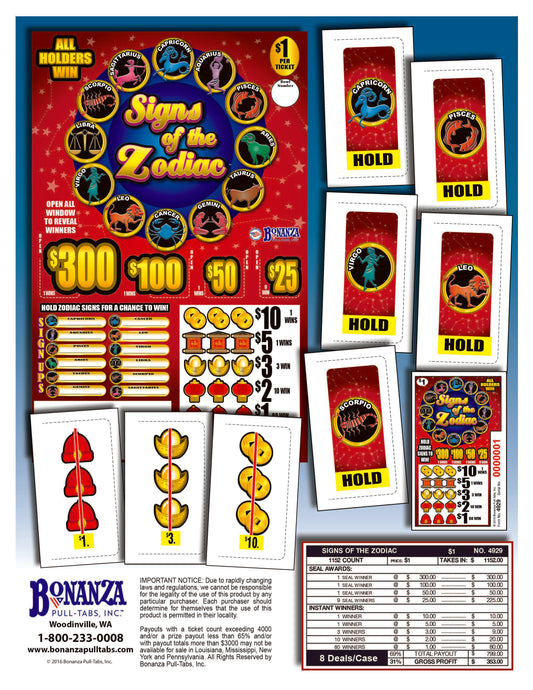 Signs Of The Zodiac 1152ct Seal Game Pull Tabs