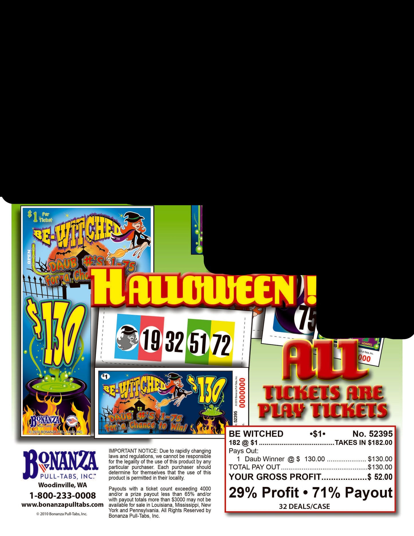 Be Witched 182ct Daub Game Pull Tabs