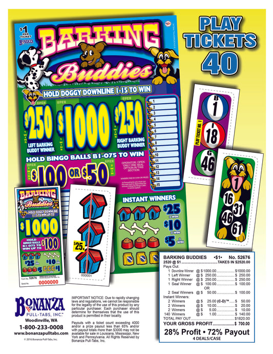 Barking Buddies 2520ct Seal Game Pull Tabs