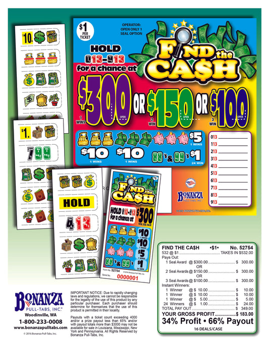 Find the Cash 532ct Seal Game Pull Tabs