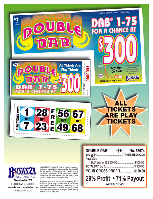 Double Dab 420ct Daub Tickets Pull Tabs