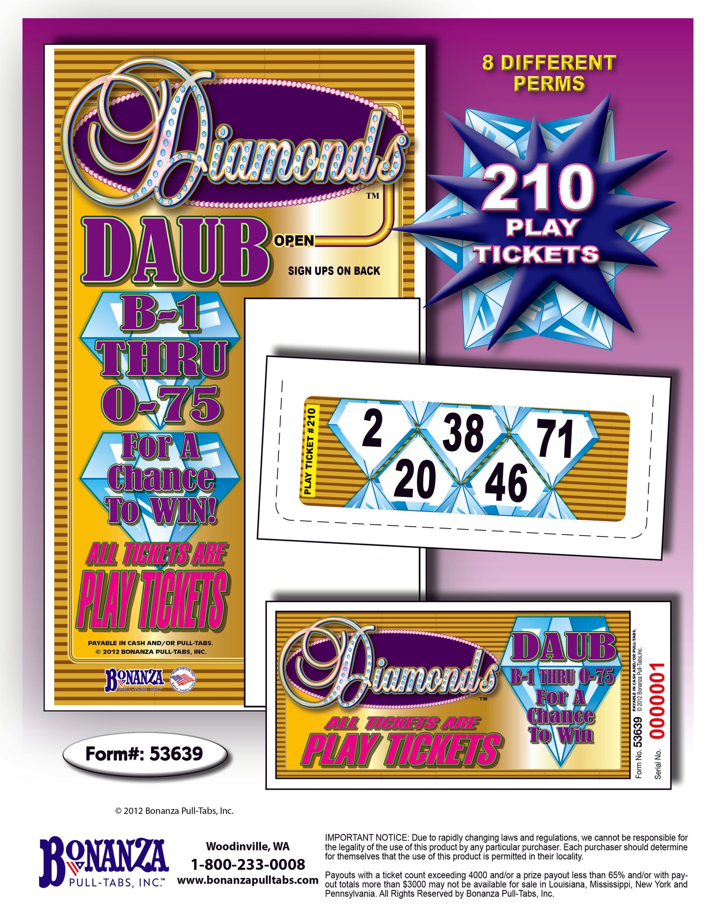 diamonds daub pull tab