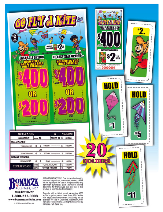 Go Fly A Kite 308ct $2 Seal Pull Tabs