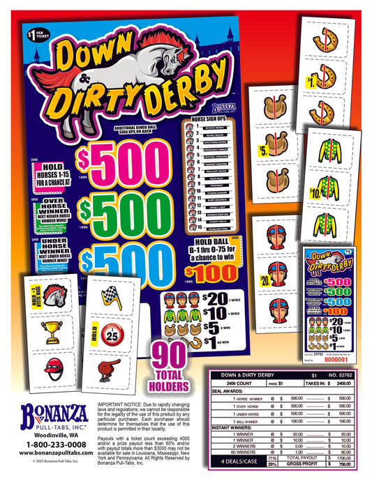Down & Dirty Derby 2406ct Seal Pull Tabs