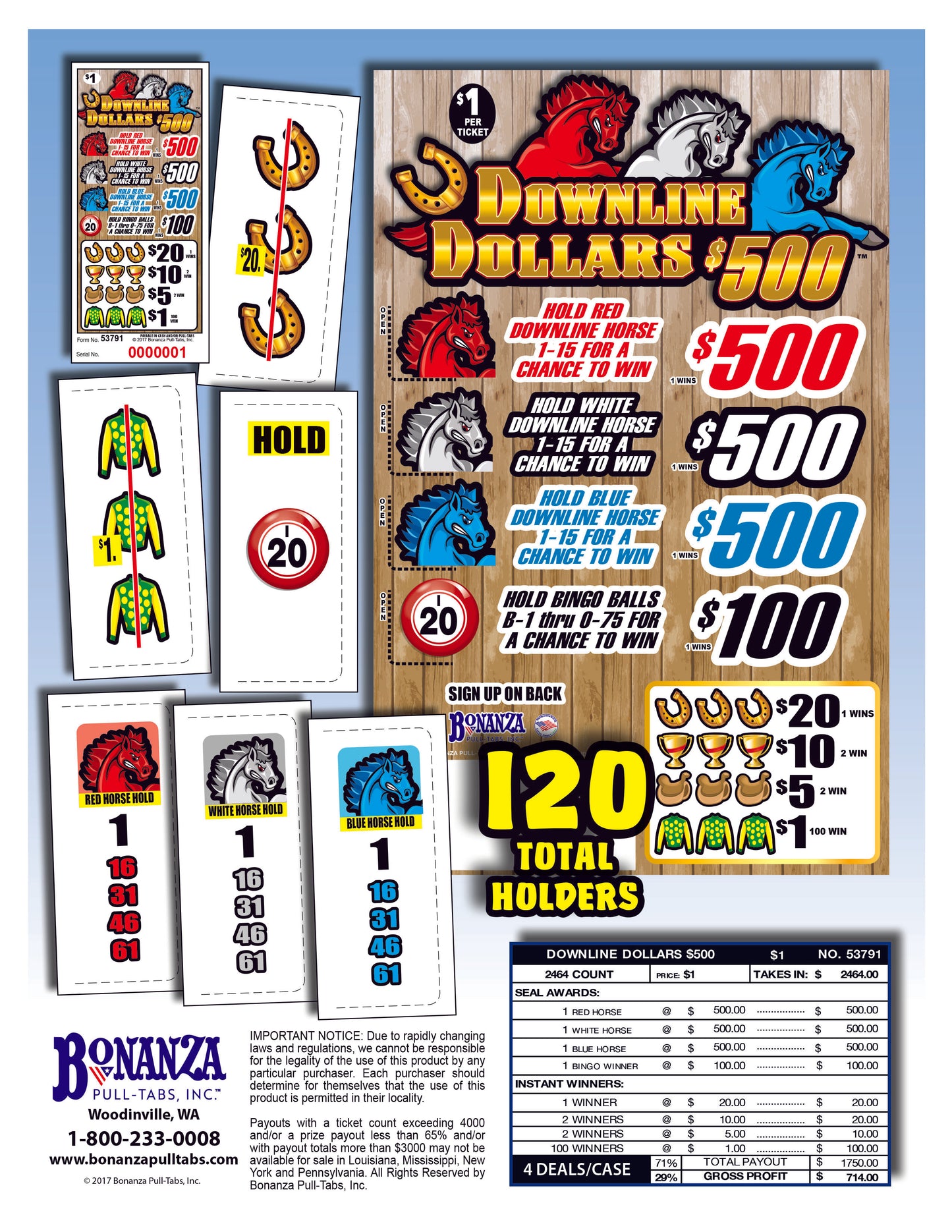 Downline Dollars $500 2464ct Seal Pull Tabs