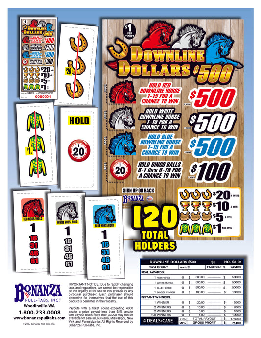 Downline Dollars $500 2464ct Seal Pull Tabs
