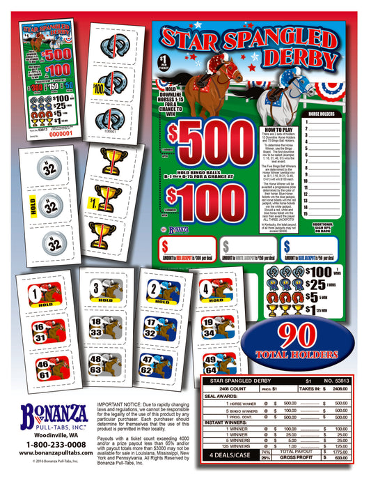 Star Spangled Derby 2408ct Seal Game Pull Tabs