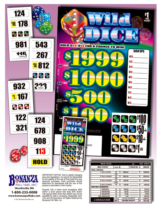 Wild Dice 3640ct Seal Game Pull Tabs