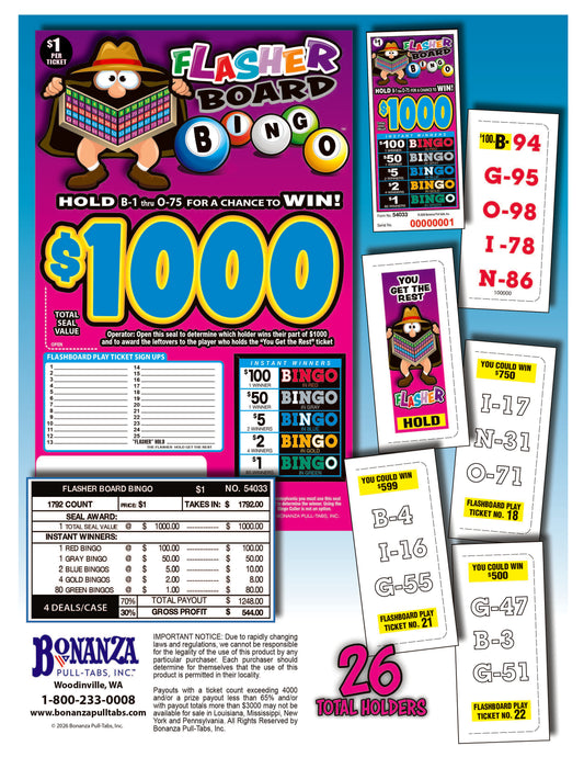 Flasher Board 1792ct Daub Seal Game Pull Tabs