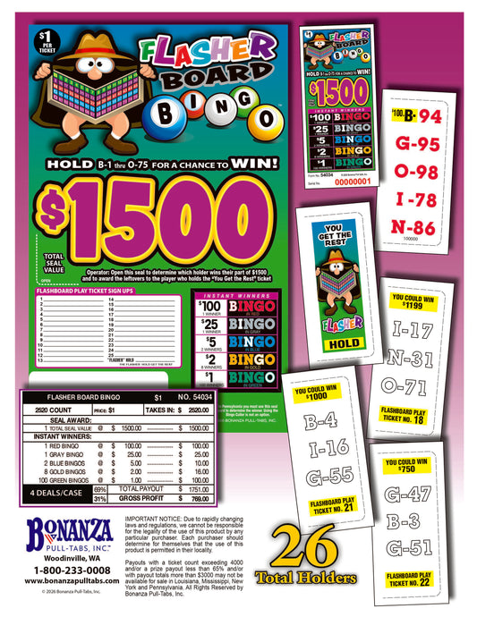 Flasher Board 2520ct Daub Seal Game Pull Tabs