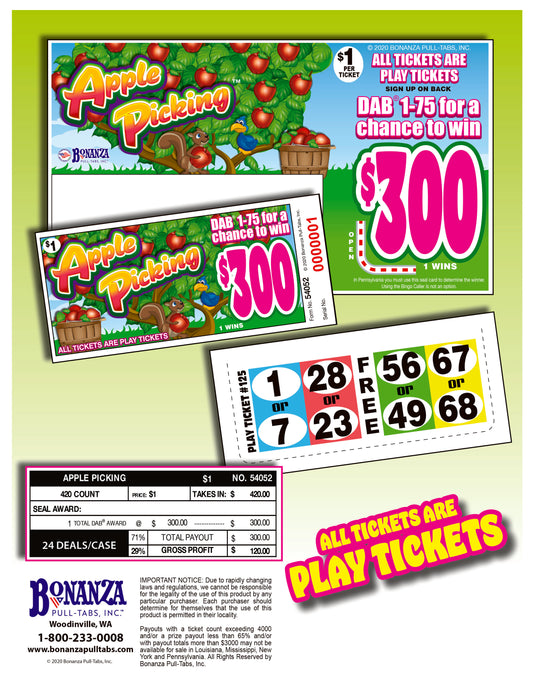 Apple Picking $1 420ct Daub Game Pull Tabs