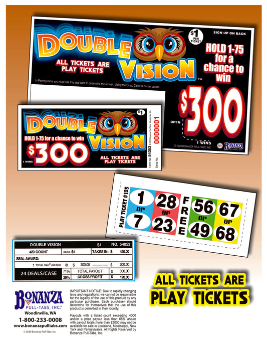 Double Vision $1 420ct Daub Game Pull Tabs
