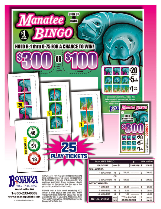 576 manatee bingo pull tab