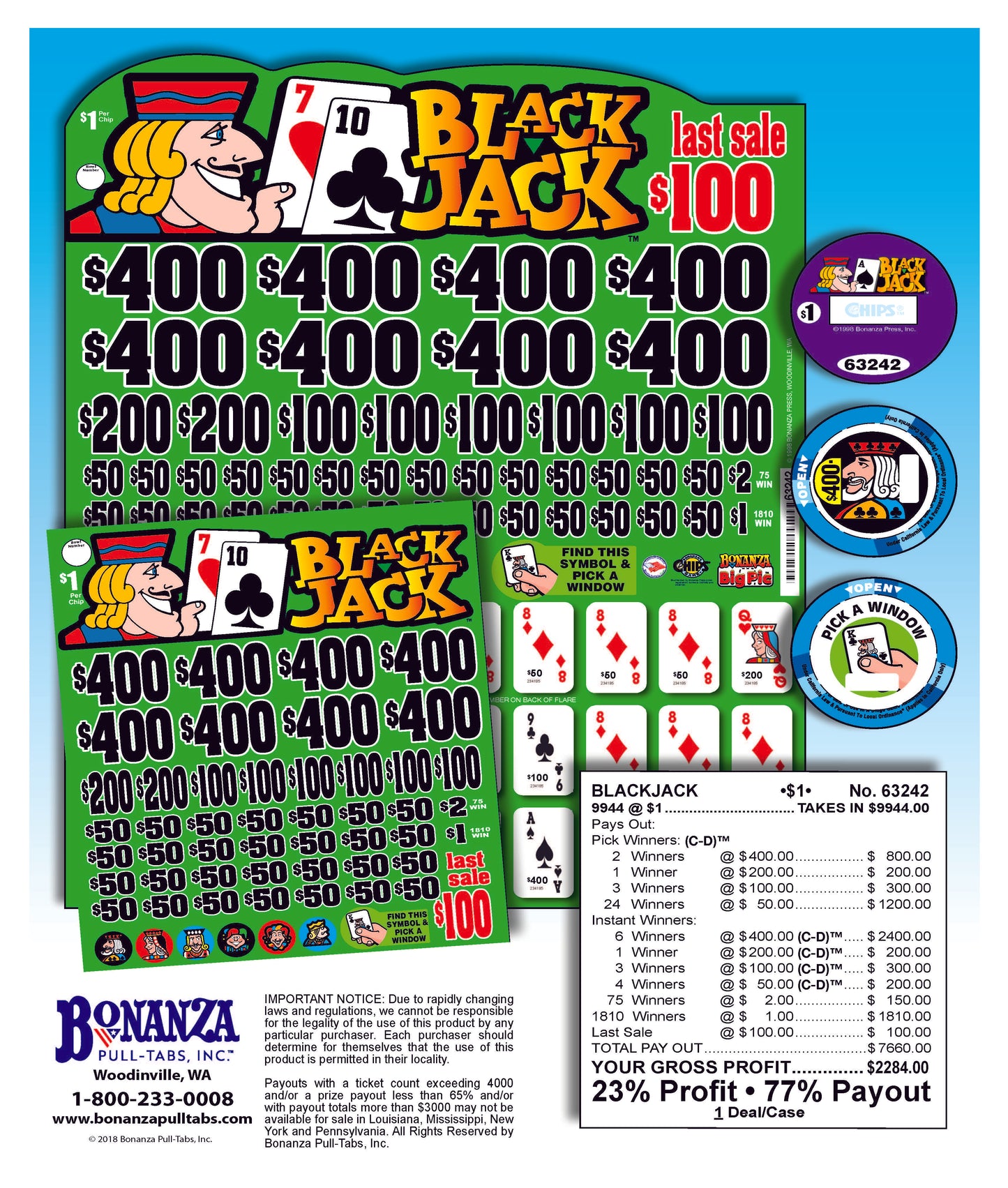 black jack pull tab