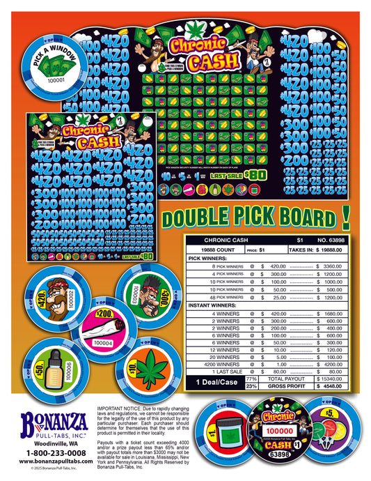 Chronic Cash 19888ct Chip Pull Tabs