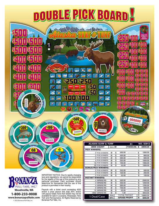 Alaska Surf & Turf 22035ct Chip Pull Tabs