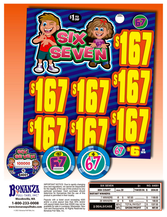 Six Seven 2034ct Chip Pull Tabs