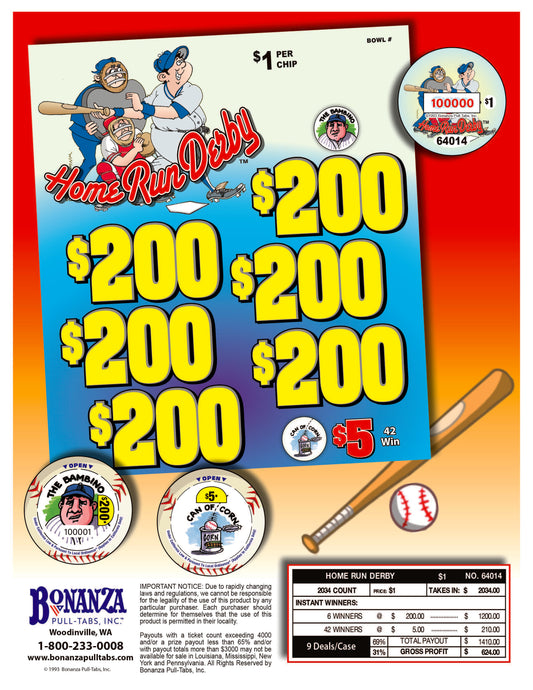Home Run Derby 2034ct Chip Pull Tabs