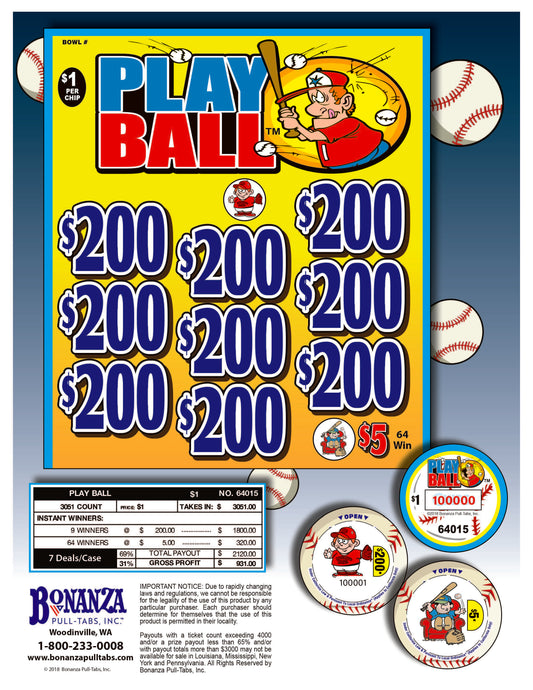 Play Ball 3051ct Chip Pull Tabs