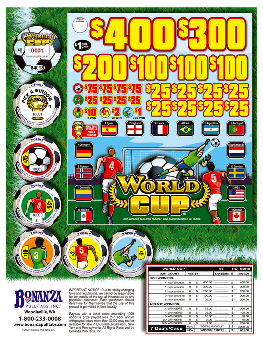 World Cup 3051ct Chip Pull Tab