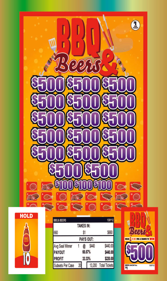 BBQ & Beers 660ct Subset Bonus Board Pull Tabs